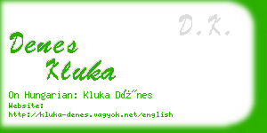 denes kluka business card